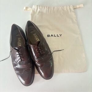 Bally Vincent Men Size 9 D Brown Leather Wingtip Dress Shoes Lace Up Made France